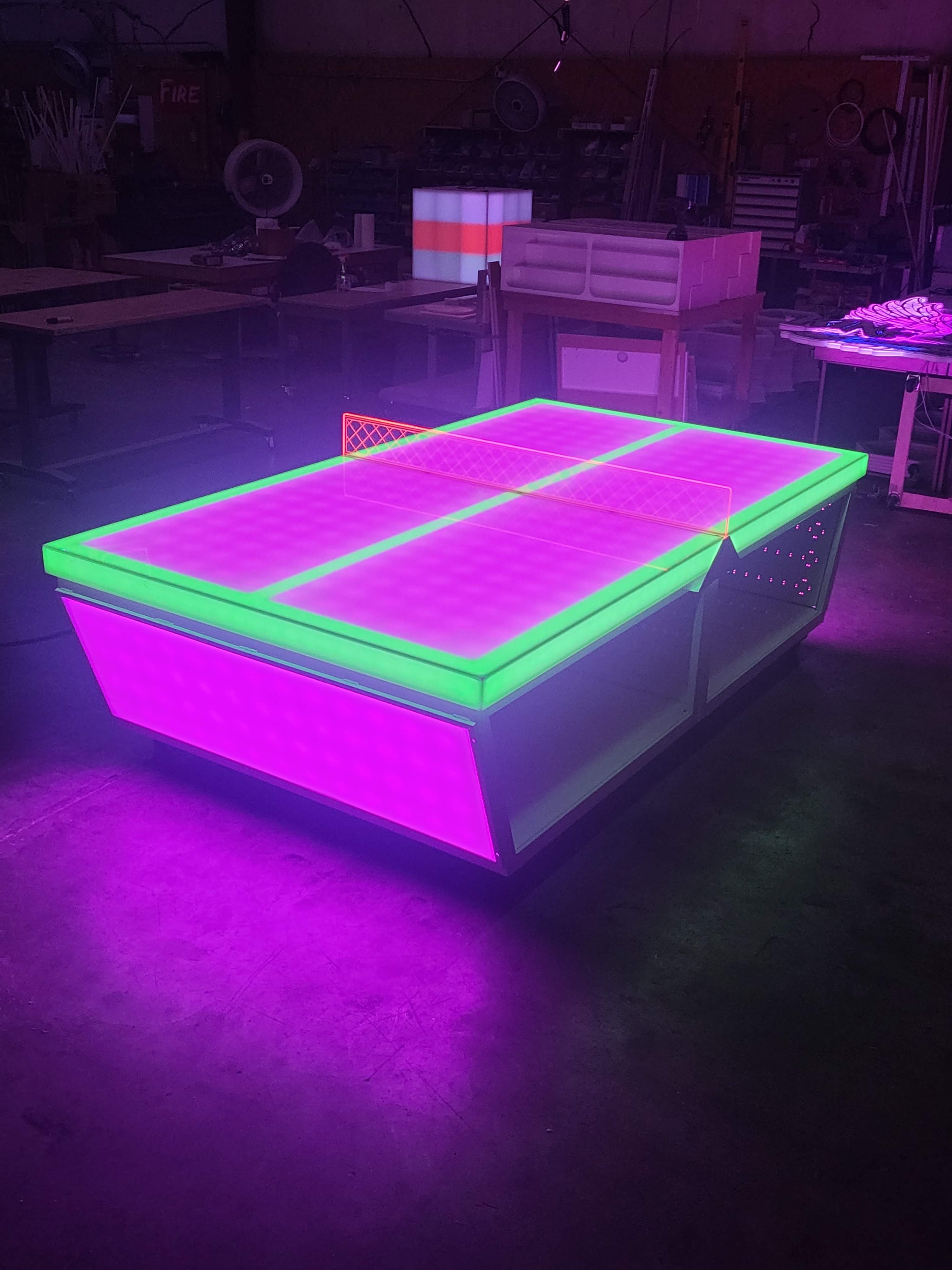 LED Ping Pong Table | Light-Up Table Tennis