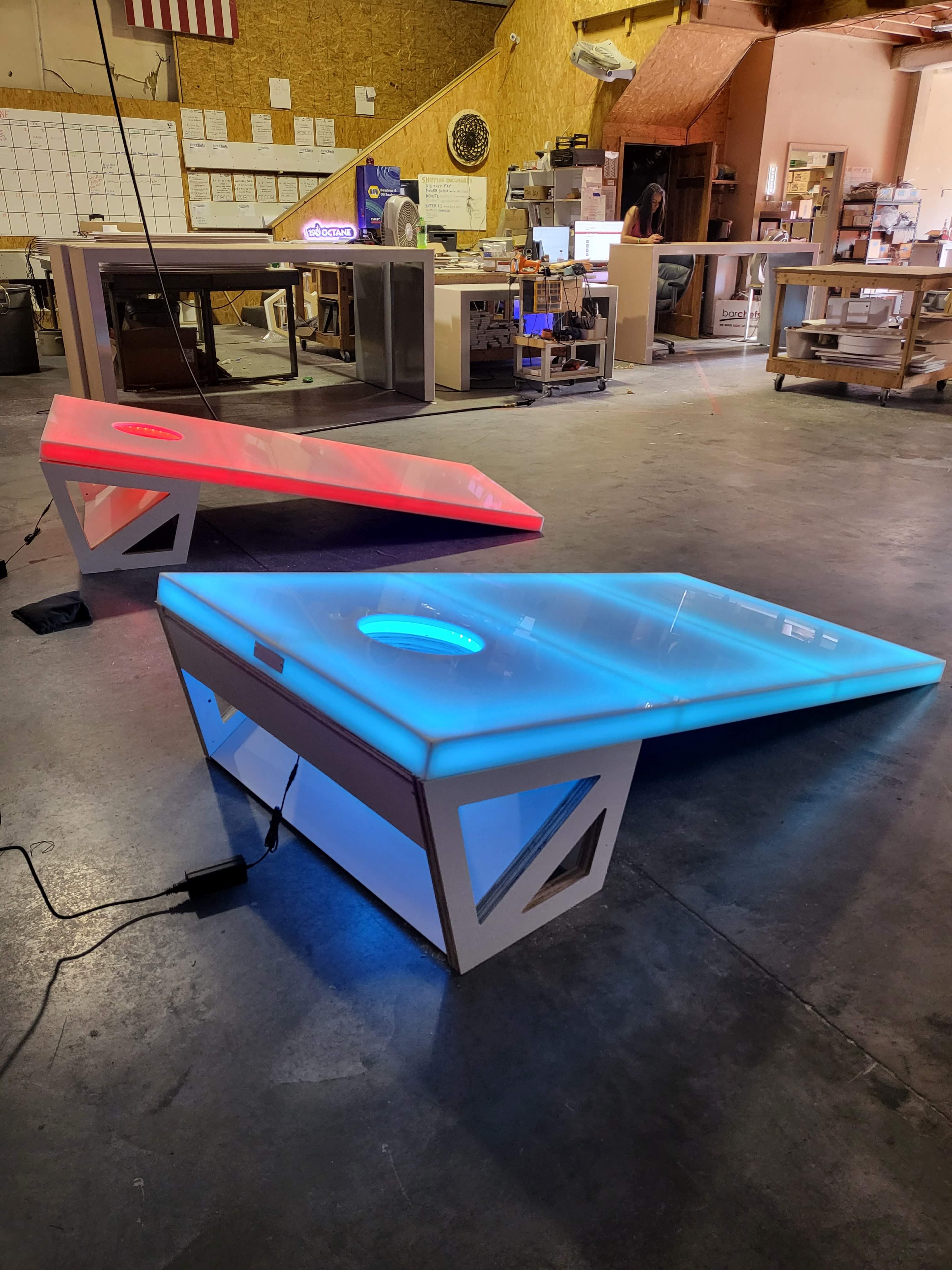 Jumbo Tri-Glow Cornhole Boards | Three-Color LED Cornhole Set