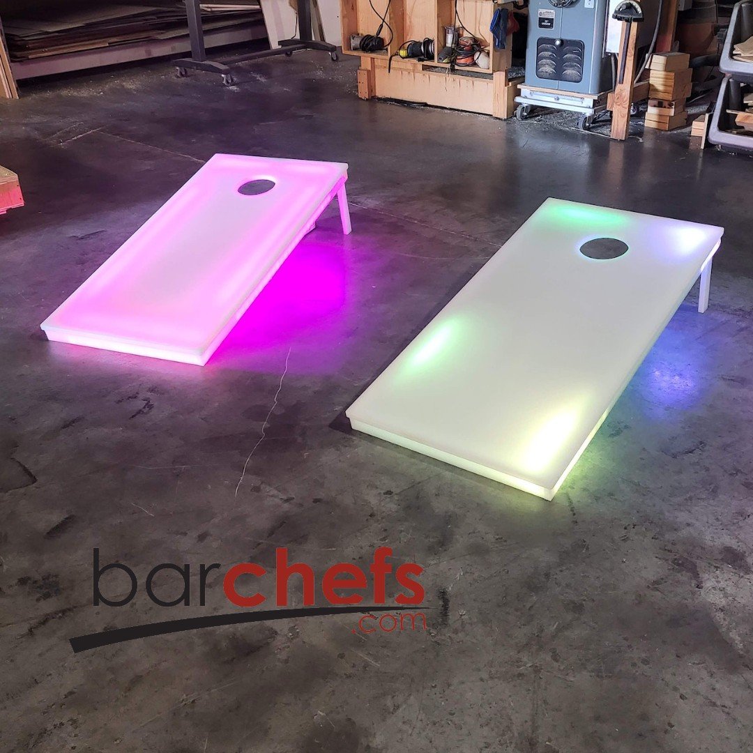 LED Light up cornhole board set Portable Corn Hole Yard Game Toss Pink Yellow Green