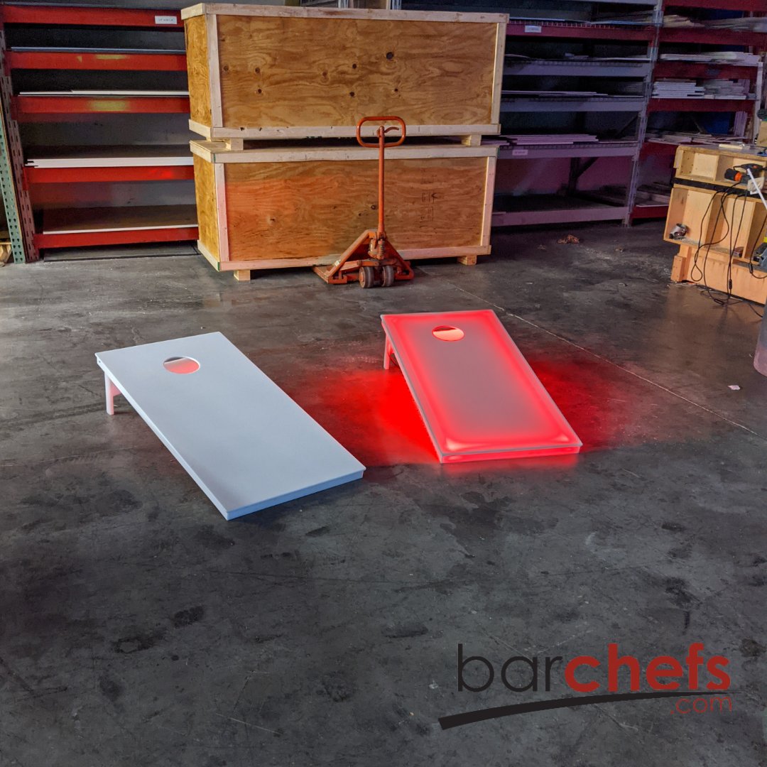 LED Corn Hole Light Up Yard Game Toss Red White
