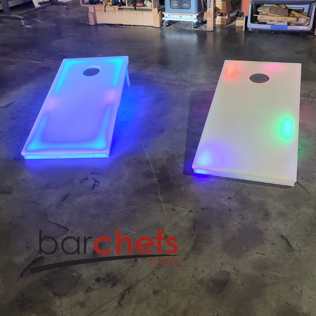 LED Light up cornhole board set Portable Corn Hole Yard Game Toss Blue Red Green