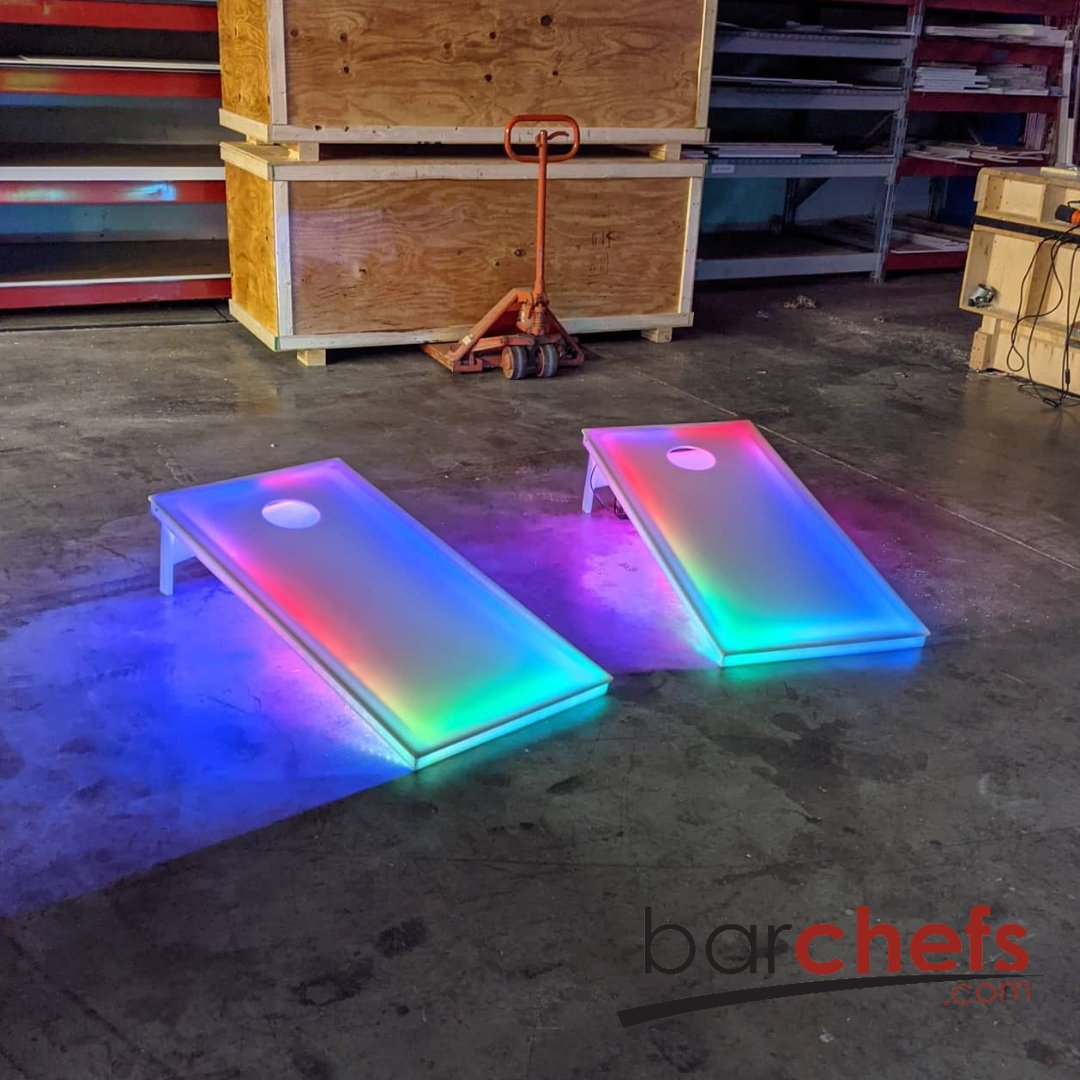 Light up Corn Hole Yard Game Toss Set Board Bag Toss Throw LED Rainbow Multicolor Multi Color