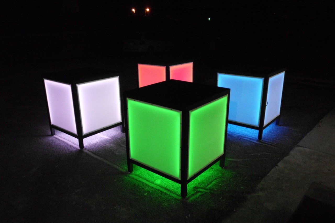 LED RGB Glow Light Up Stage Table Section Modular Performer Performance Fun Night Club Nightlife Party Rainbow Green White Red Blue