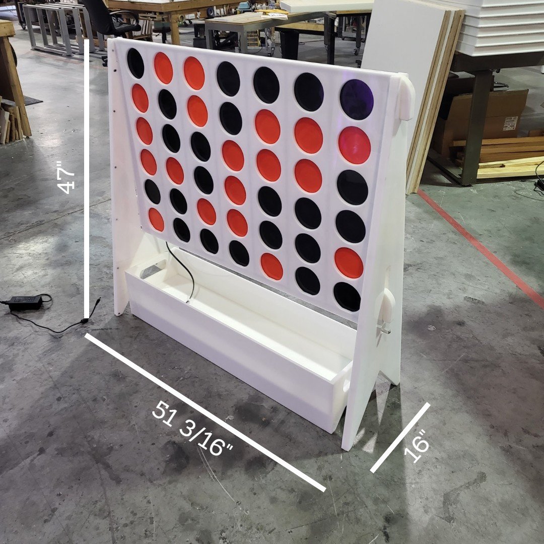 LED 4 in a Row Game Find Four Off Dimensions Measurements Inches Jumbo Yard Game
