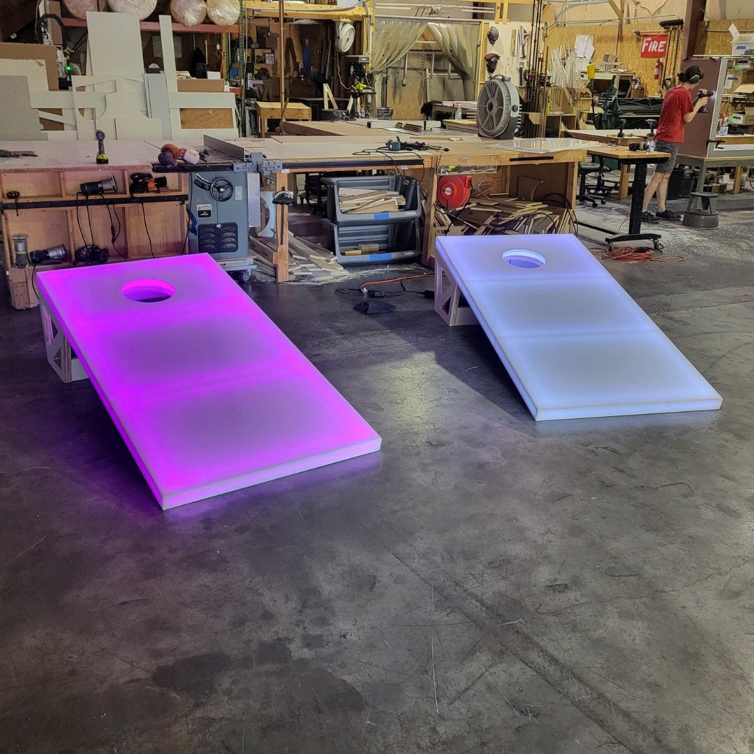 LED Giant Cornhole Light Up XL Large Jumbo Yard Game Board Pink Blue