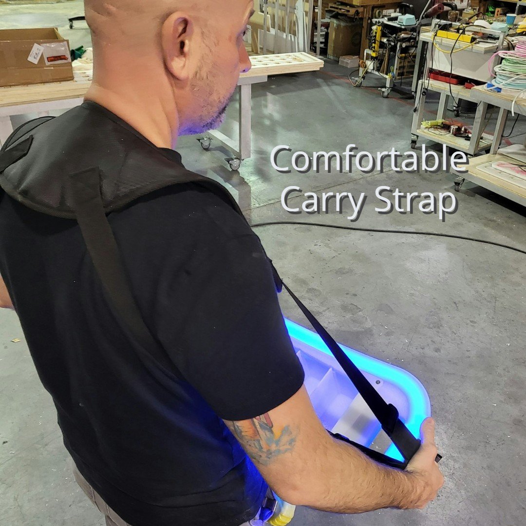 LED RGB Color Light Up Glow Shot Serving Tray Fun Party Alcohol Shooters Liquor Drink Drinking Rainbow Novelty Serving Bar Restaurant Event Night Club Nightlife Comfortable Carry Strap
