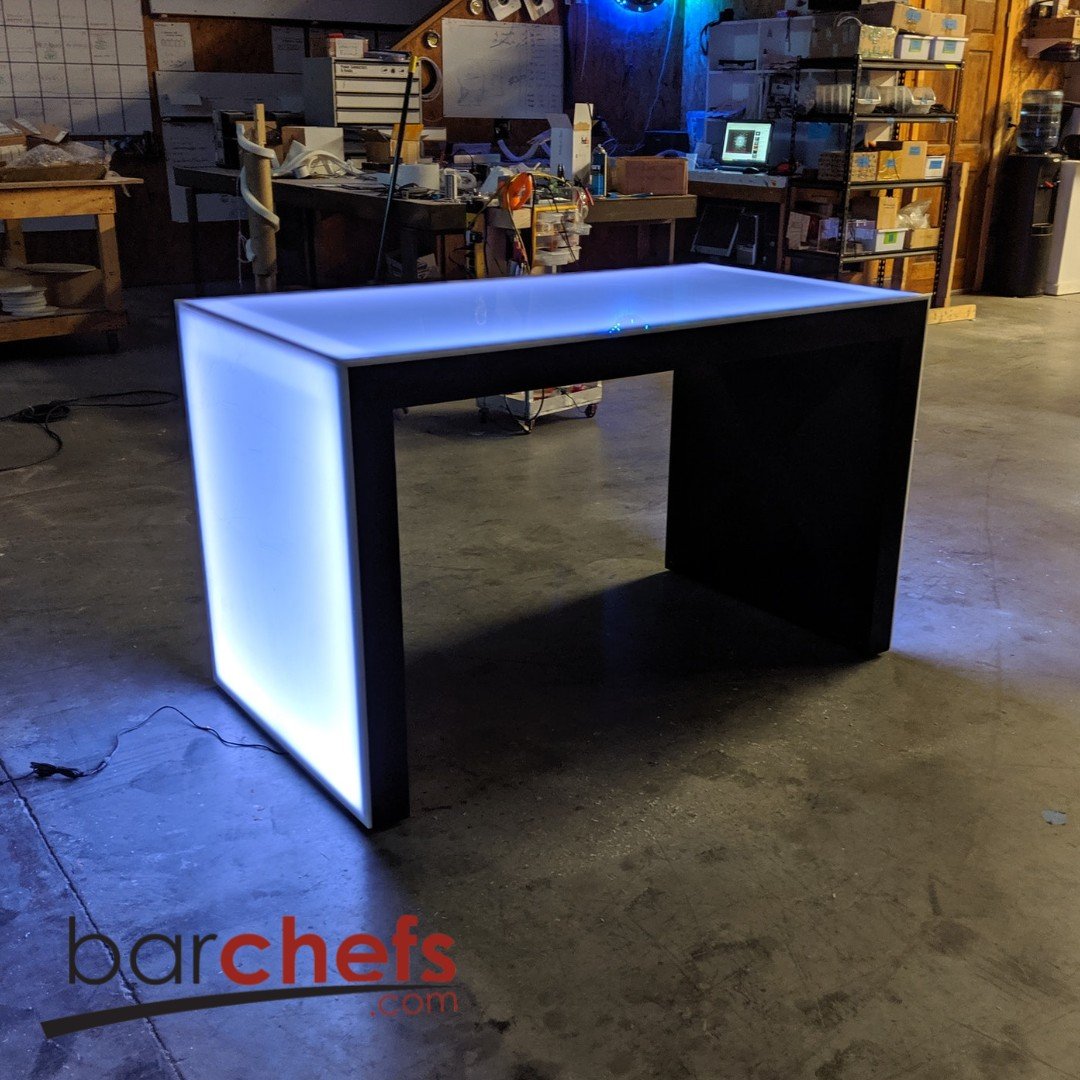LED Waterfall Table Glow Light Desk Unique White Blue