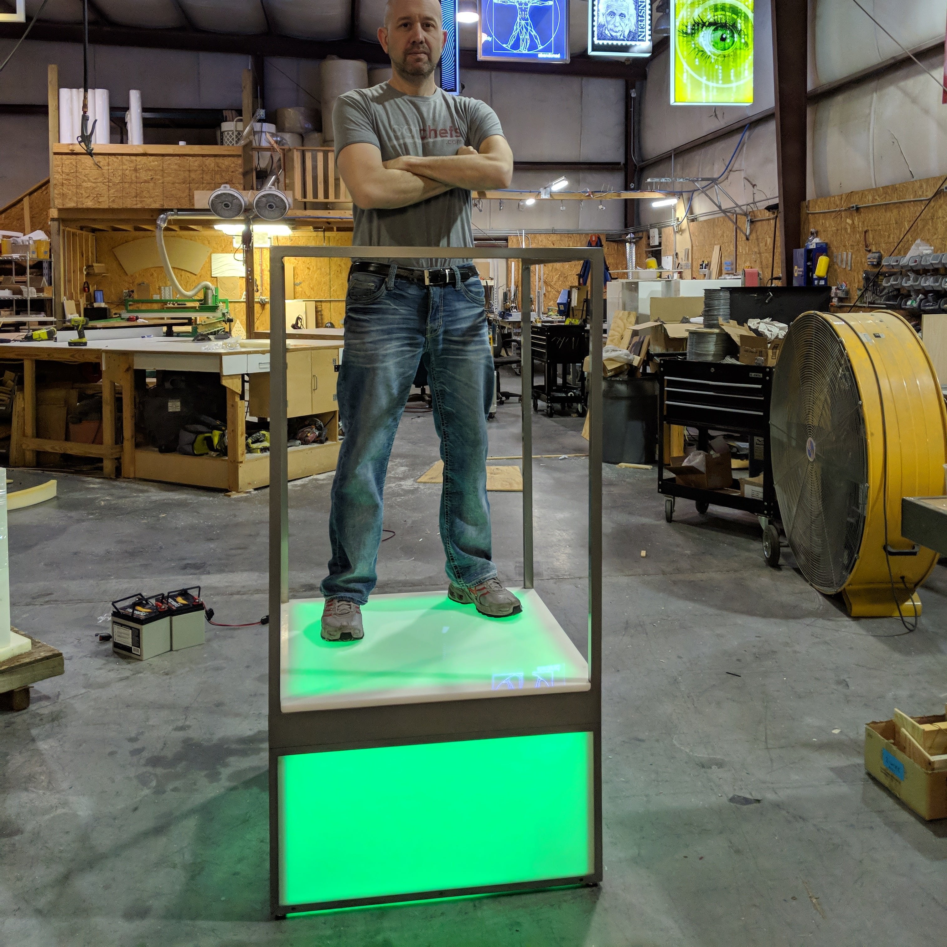 Light-Up Dancing Pedestal + Handrail | Go-Go Dance Stages