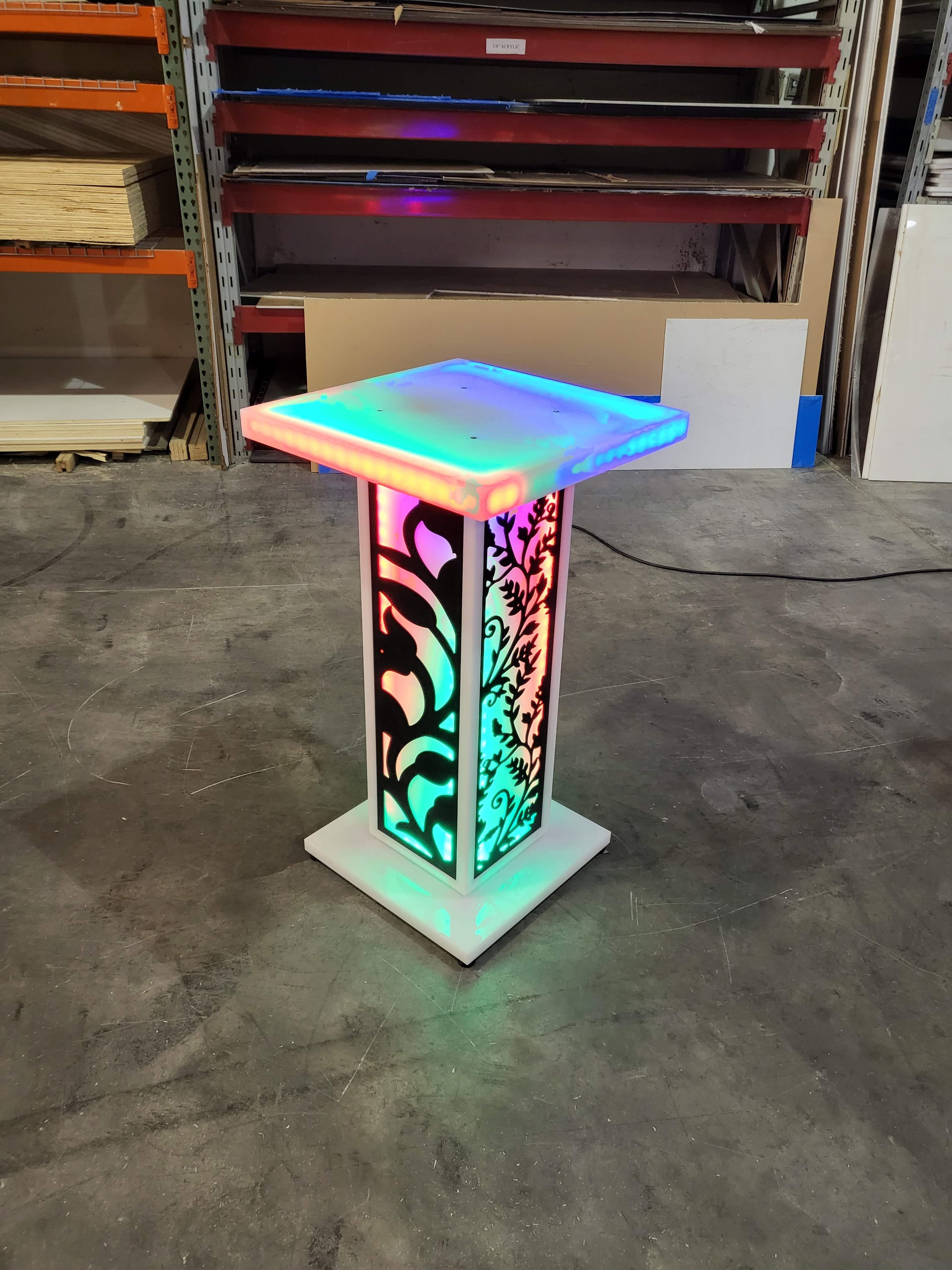 Rainbow LED high boy table