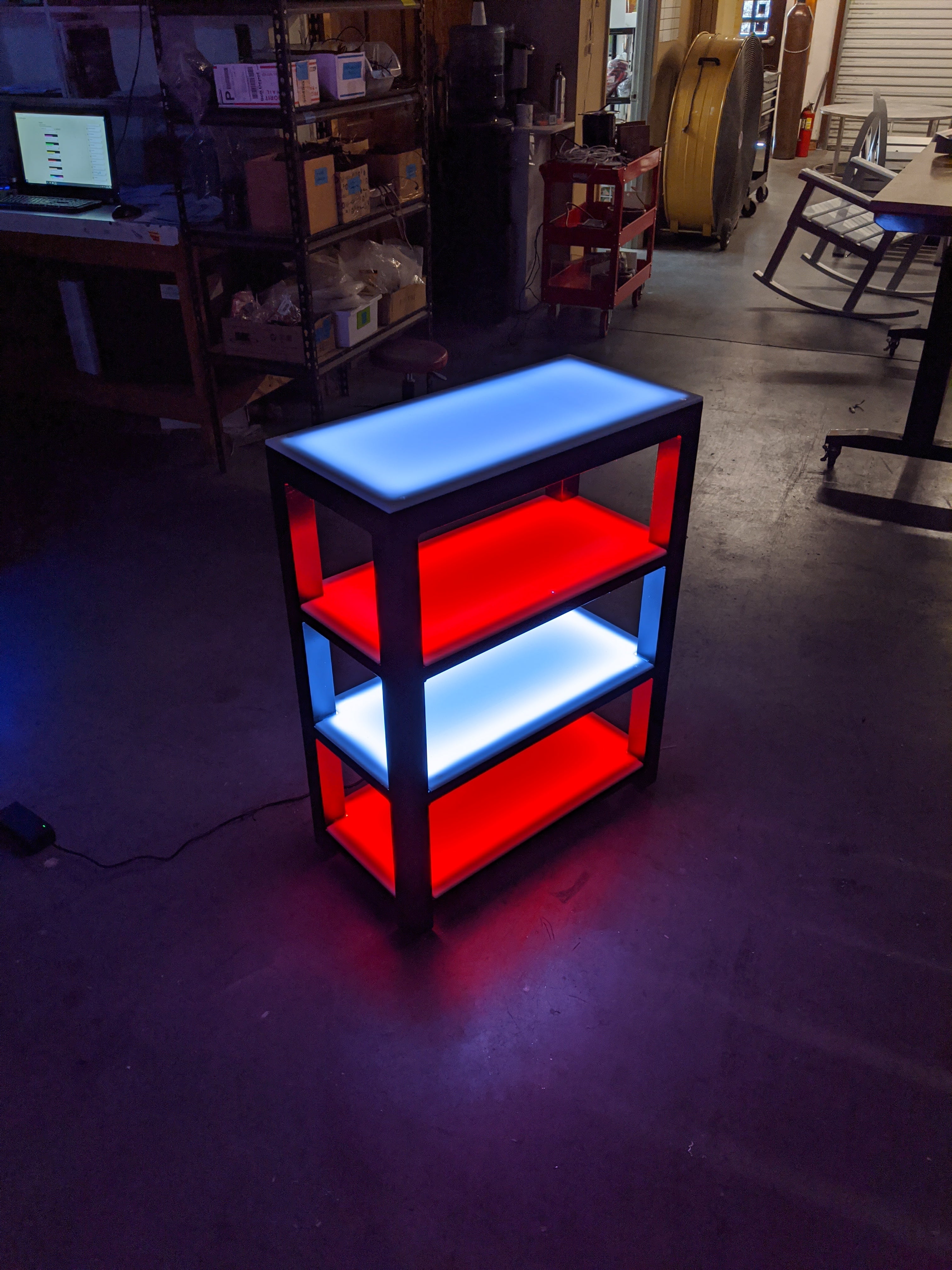 Light up floor shelves | LED Shelving & Bookcases