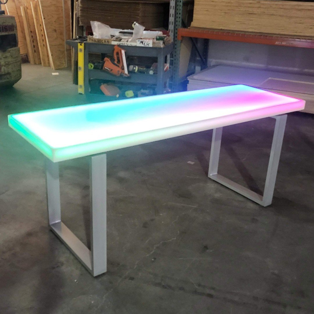 LED Portable Movable Table Desk Top Furniture Custom Size Fits Any Space Gift Living Room Glow Green Pink