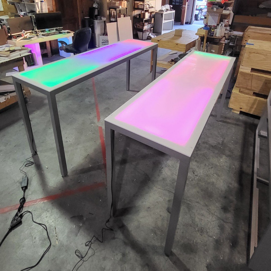 Simplistic Minimalist LED Light Up Glow Table Furniture Decoration Cool Beautiful Rainbow