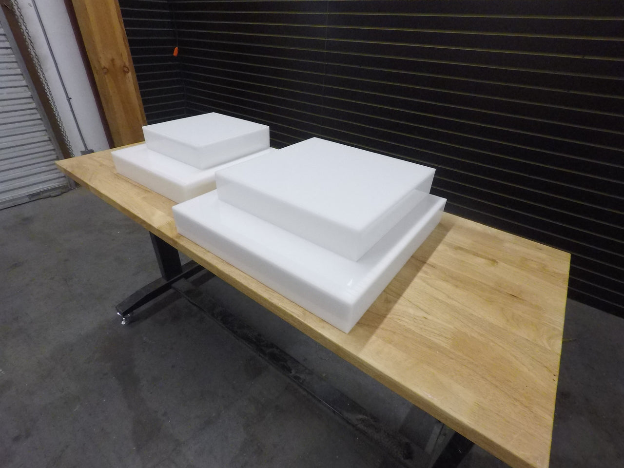 Stackable Translucent Risers | White acrylic catering & food displays
