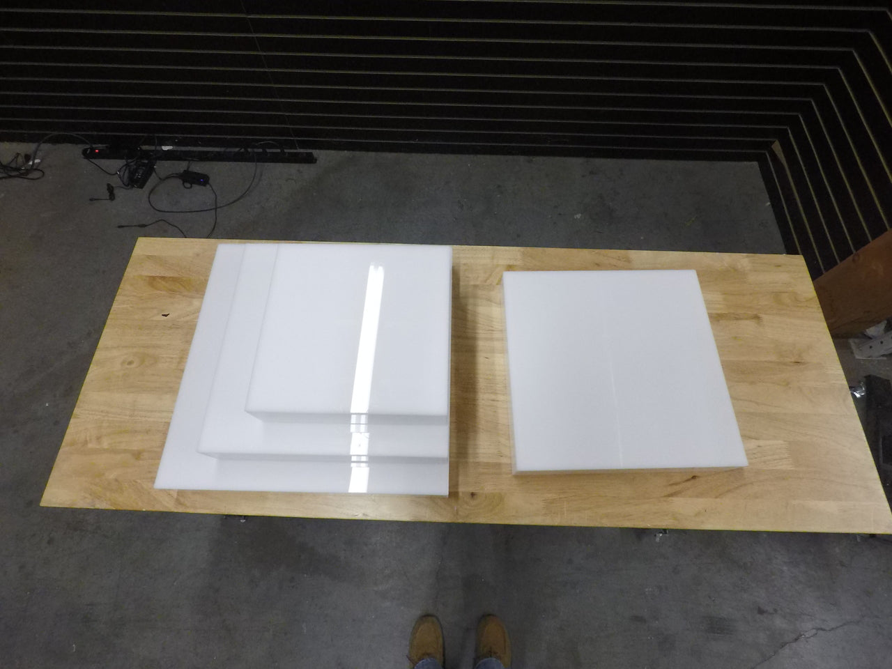 Stackable Translucent Risers | White acrylic catering & food displays