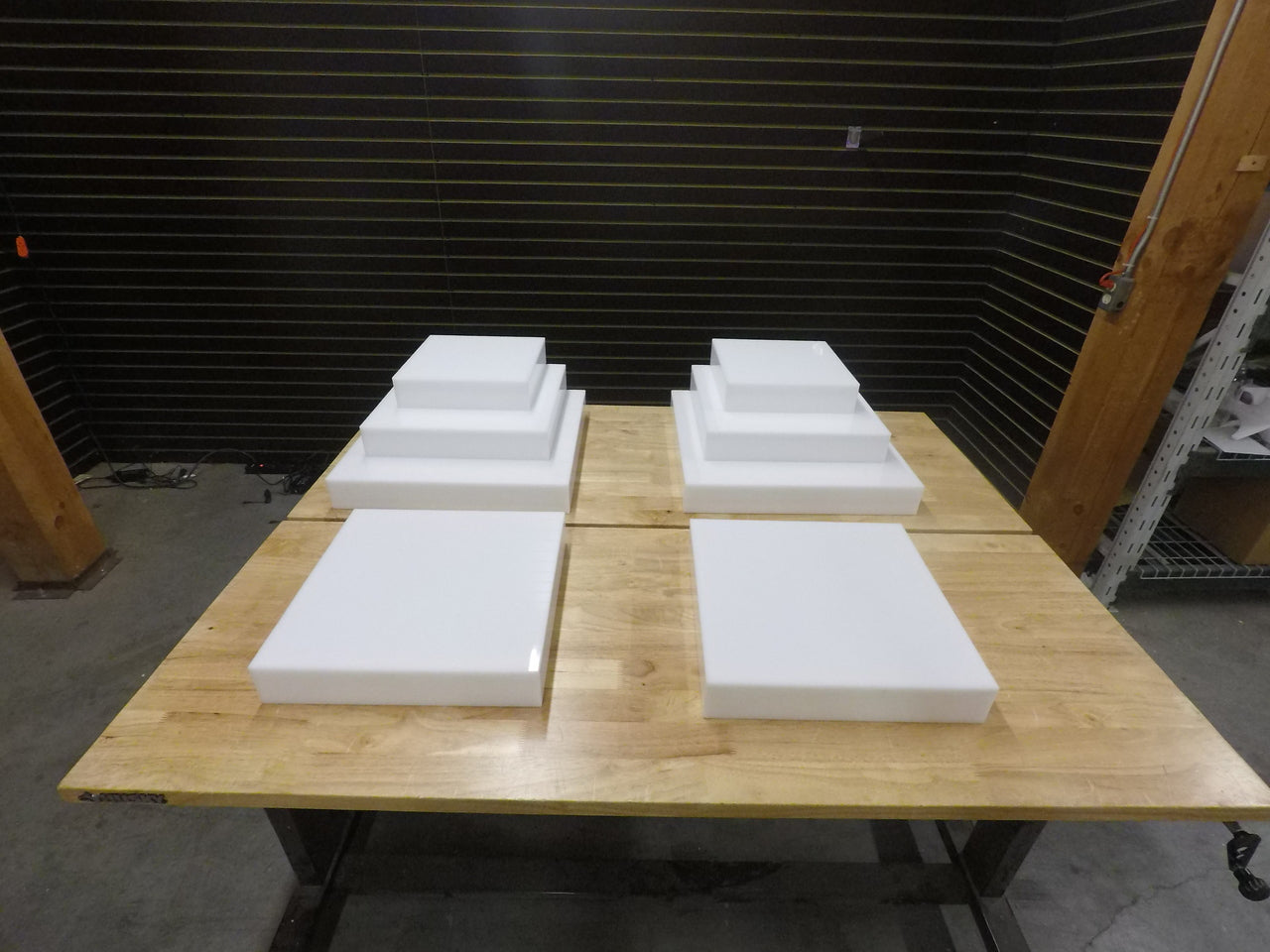 Stackable Translucent Risers | White acrylic catering & food displays