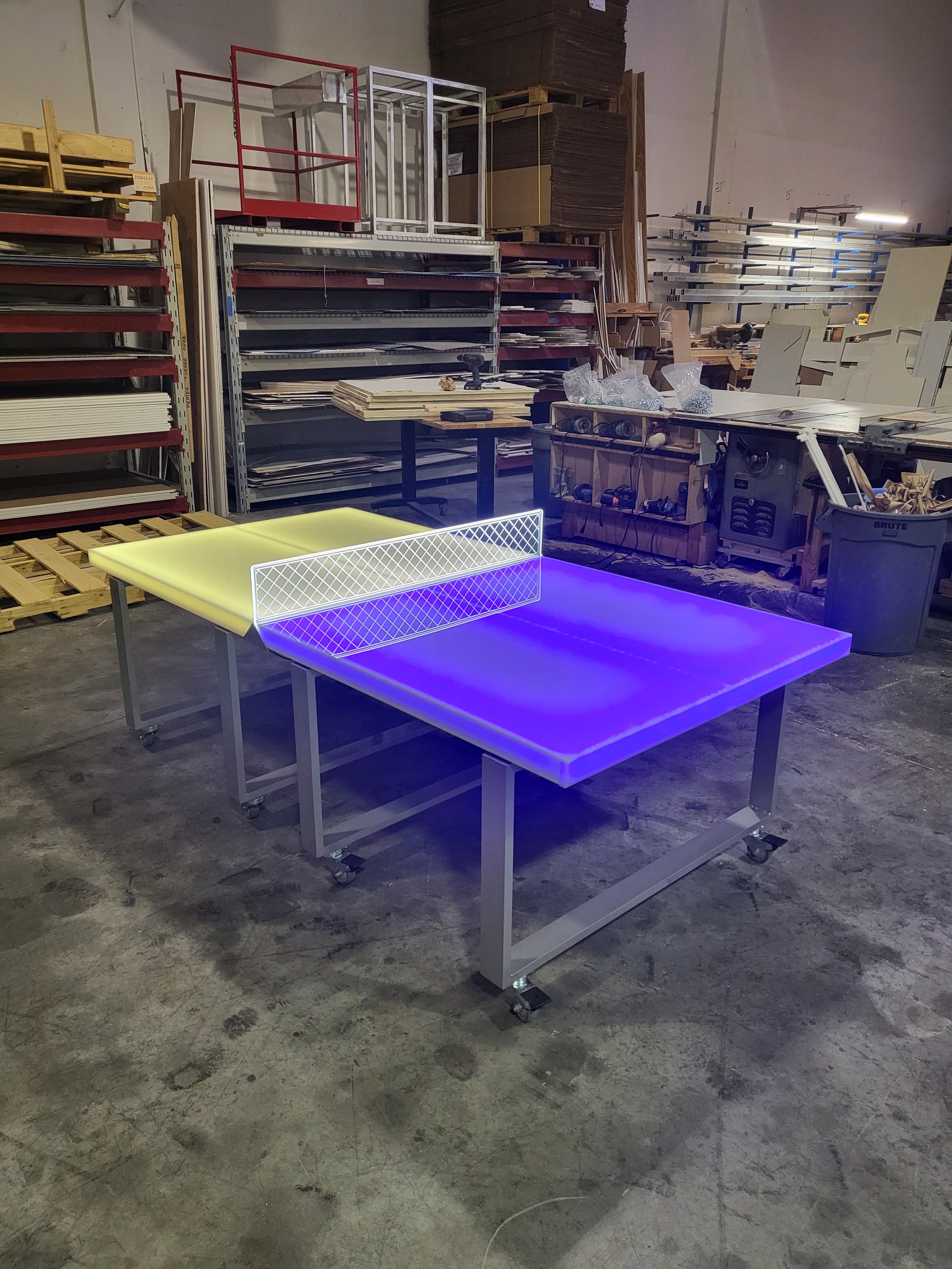 LED Multi-Game Set | Ping Pong, Chess, Checkers, & Tic Tac Toe Light-Up Tables