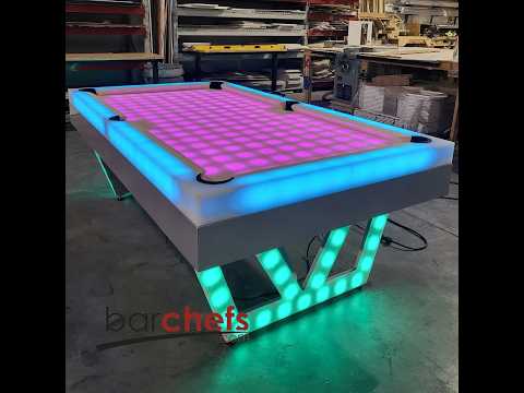 Playing 9 ball on an LED Glowing Billiards Table