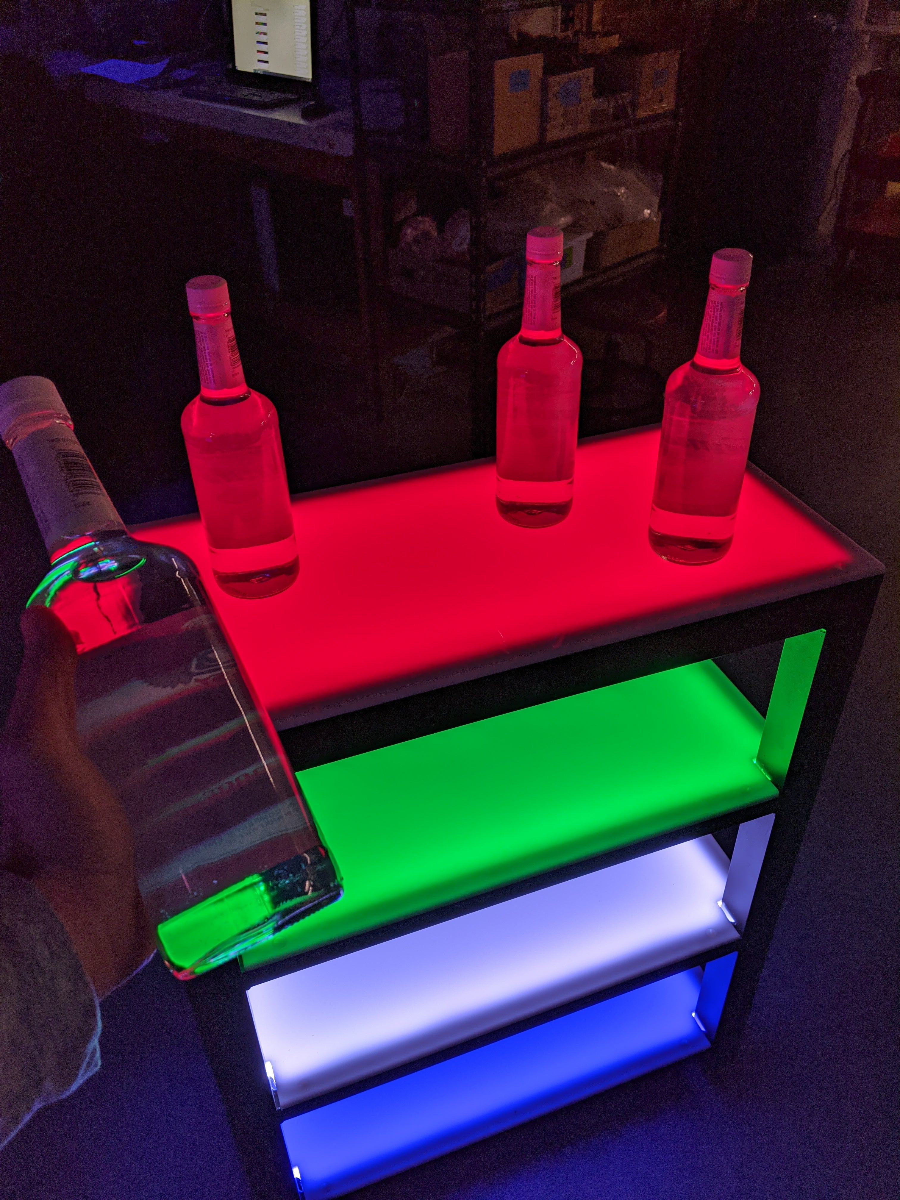 Floor shelves that glow | Light up floor shelving