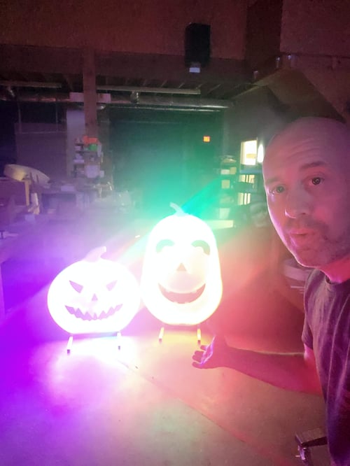 Portable LED Light Up Jack O' Lantern / Pumpkin