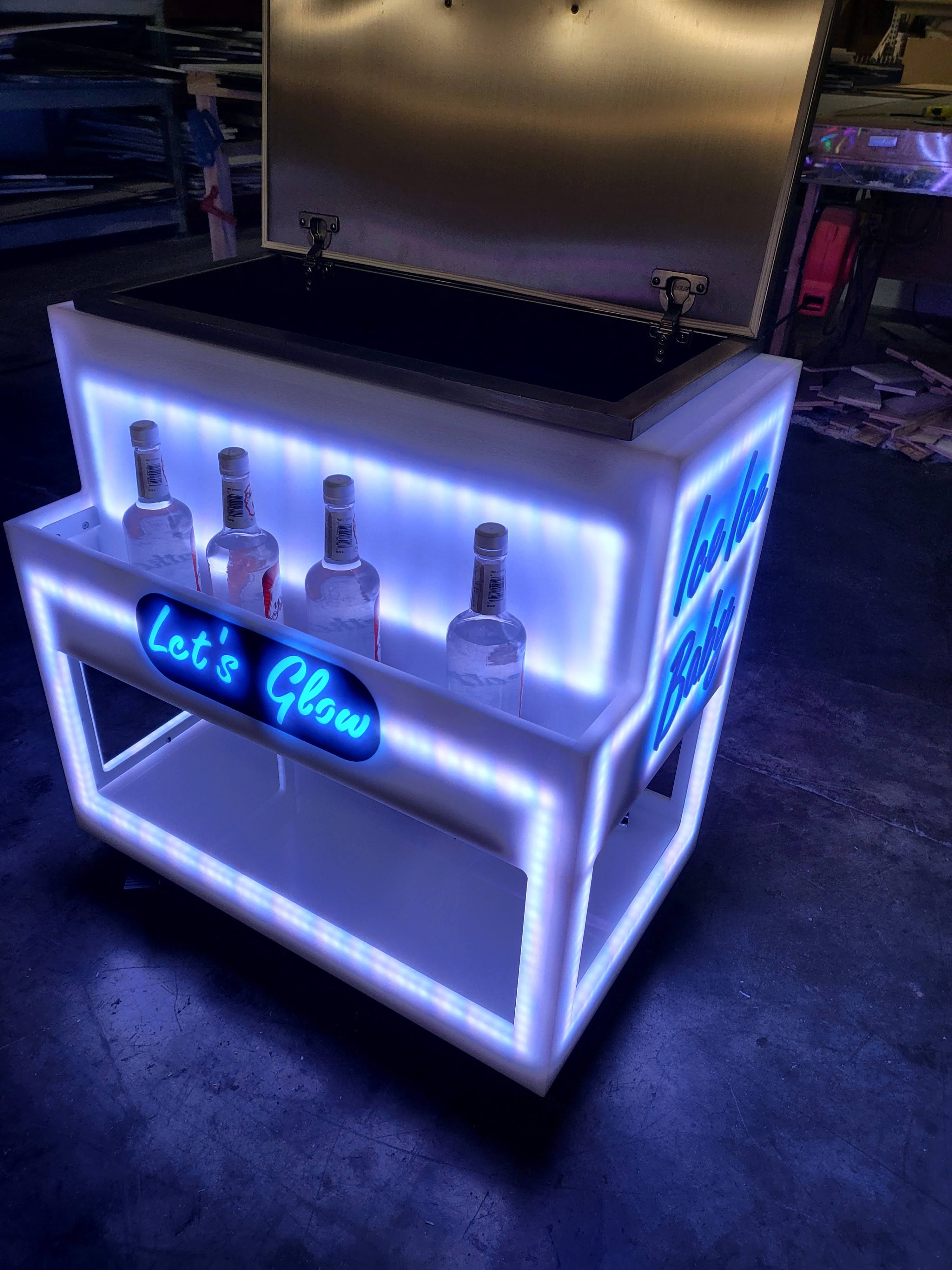 Rolling Light-Up Cooler & Mini Bar | SuperGLOW Series