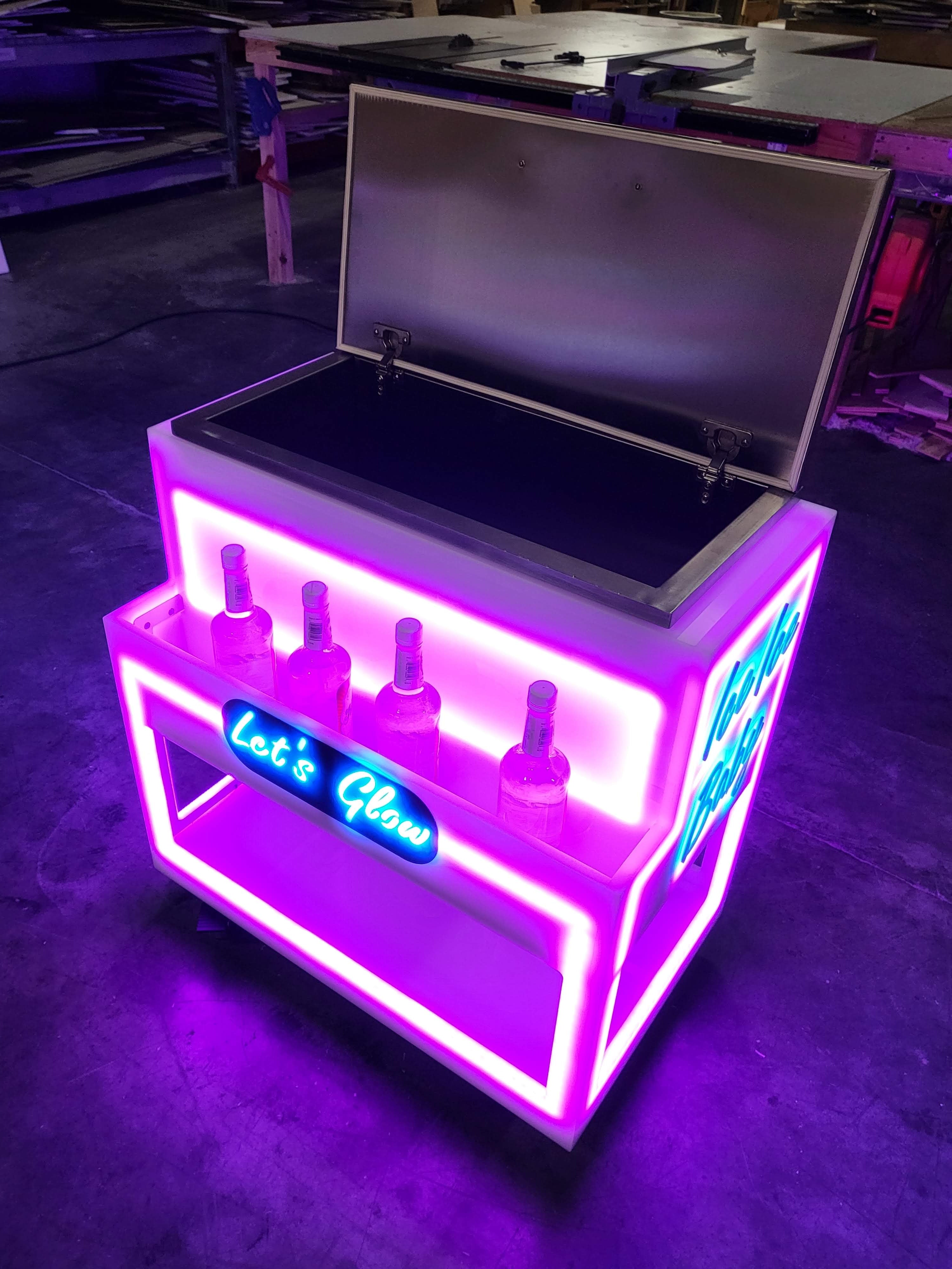 Rolling Light-Up Cooler & Mini Bar | SuperGLOW Series