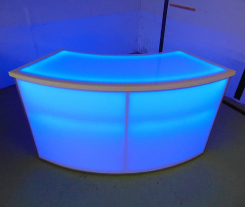 Light-Up Serpentine Cocktail Bar | LED Curved Portable Bars