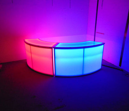 Light-Up Serpentine Cocktail Bar | LED Curved Portable Bars