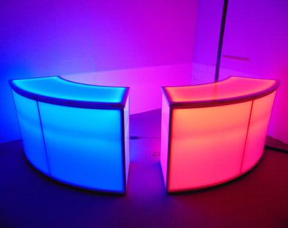 Light-Up Serpentine Cocktail Bar | LED Curved Portable Bars