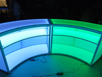 Light-Up Serpentine Cocktail Bar | LED Curved Portable Bars