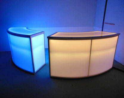 Light-Up Serpentine Cocktail Bar | LED Curved Portable Bars