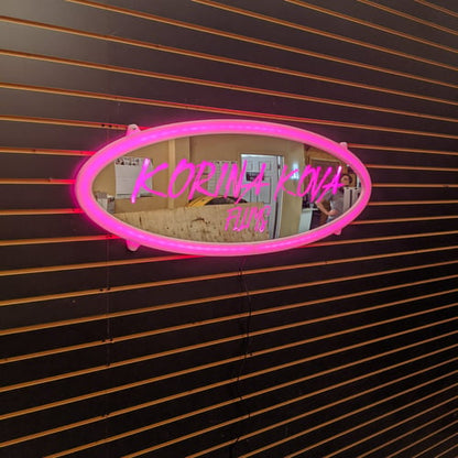 LED Mirror Sign | Custom Oval & Circle LED Frame Signs