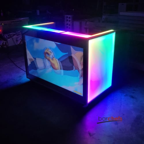 LED RGB Color DJ Booth Built In TV Display Television Cartoon Show Baby Video Movie Show