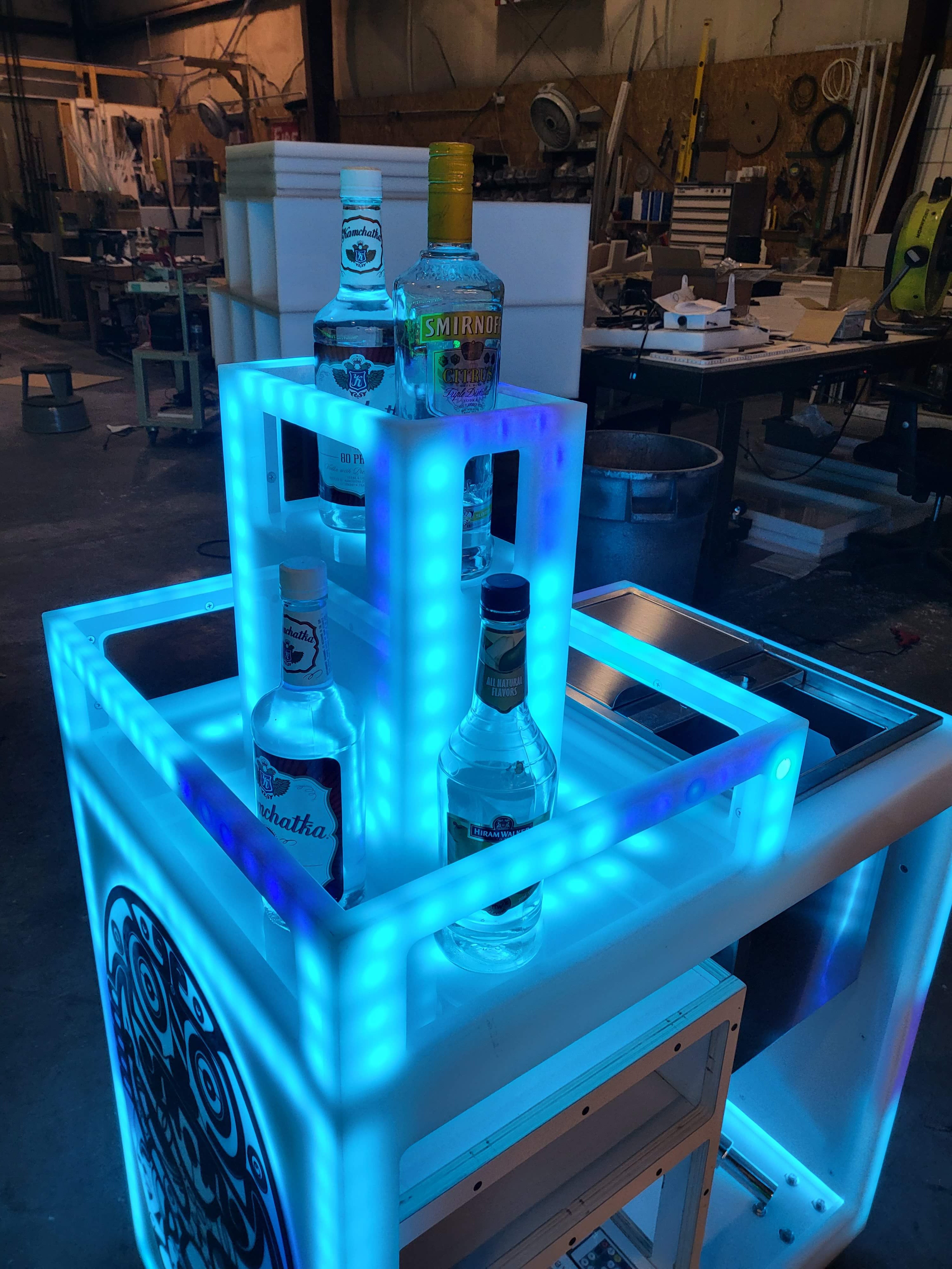 VIP Cocktail & Bottle Service Bar Cart | SuperGLOW Series