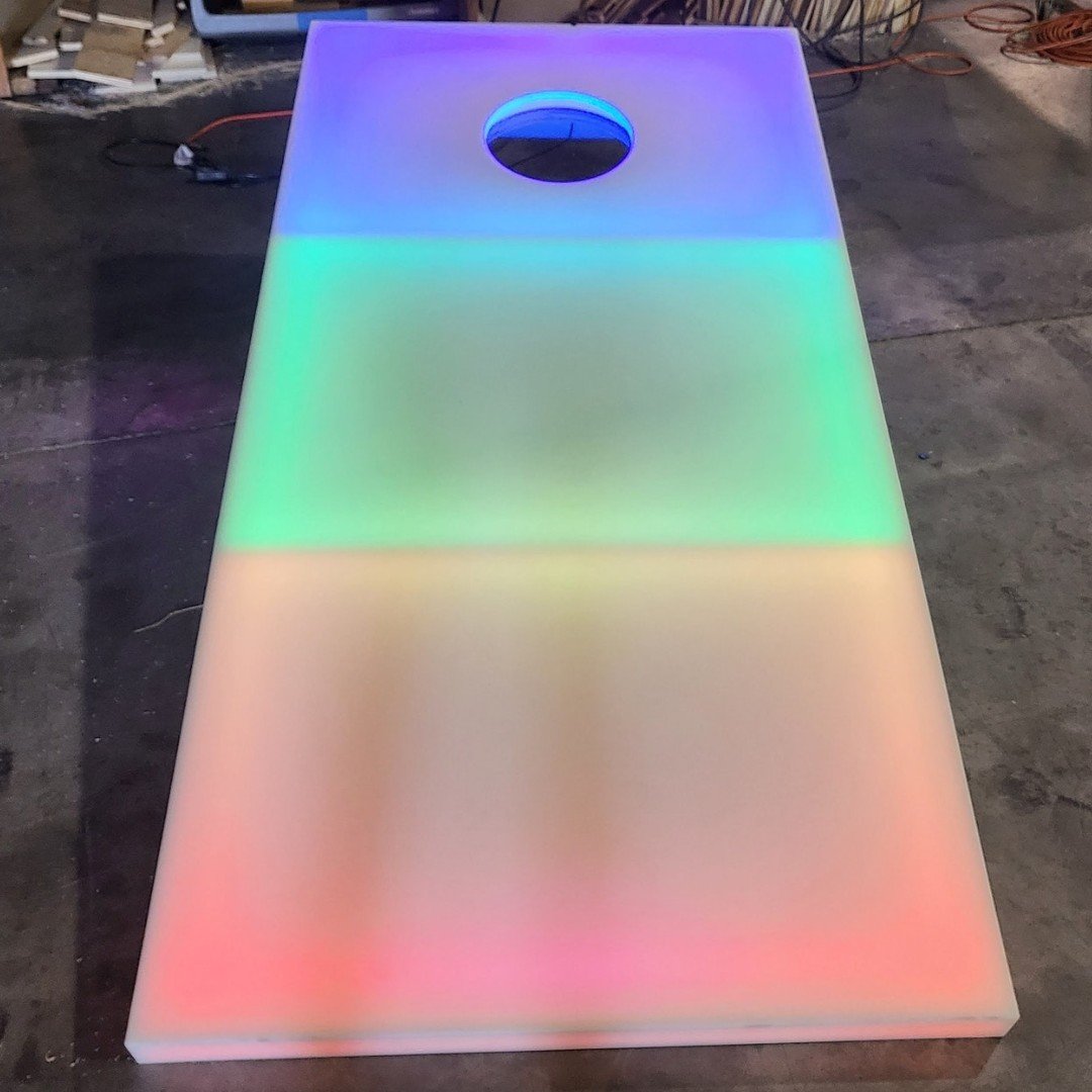 LED Giant Cornhole Light Up XL Large Jumbo Yard Game Glow Light Blue Green Orange Red