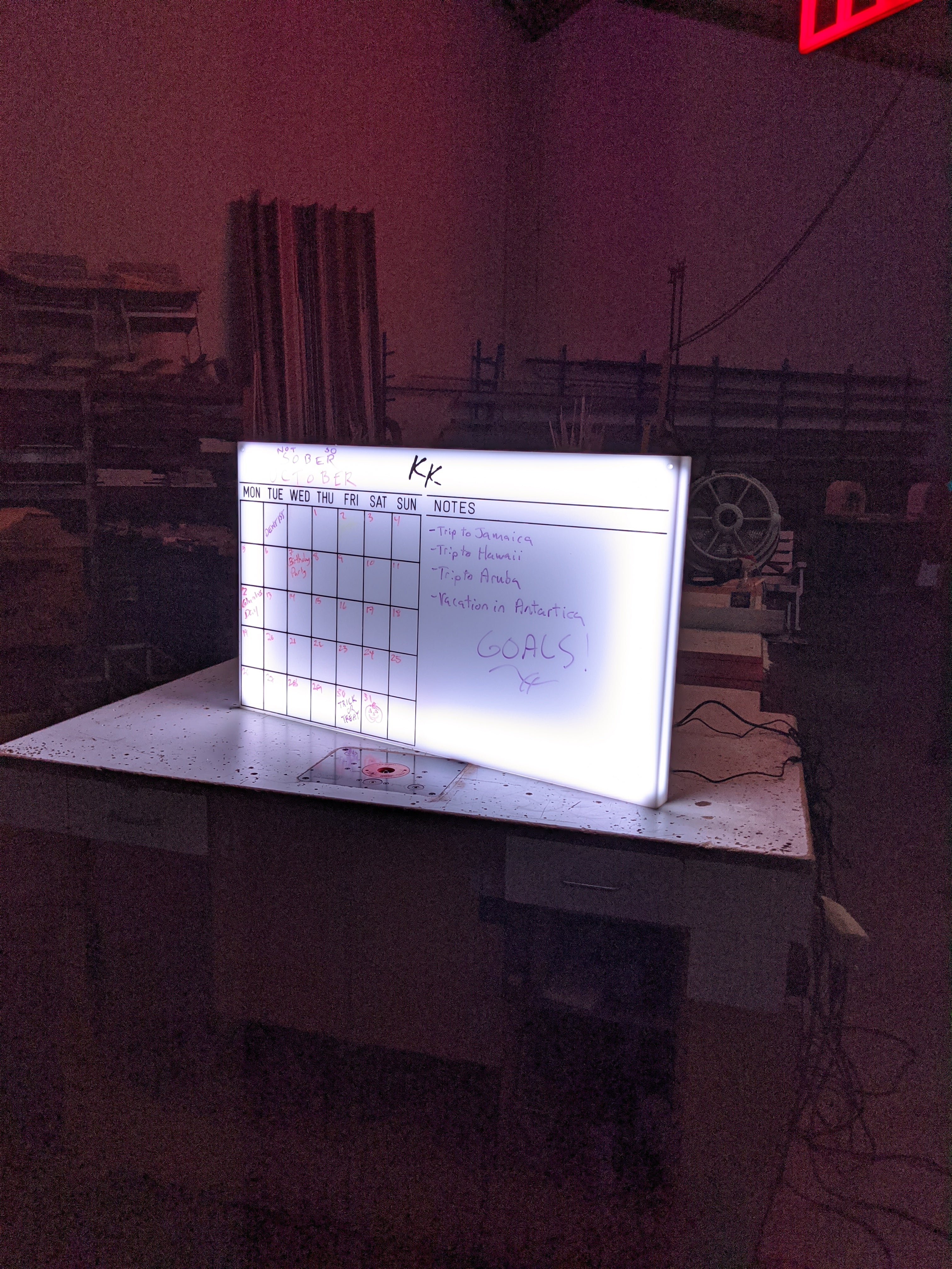 Dry Erase LED Calendar Board