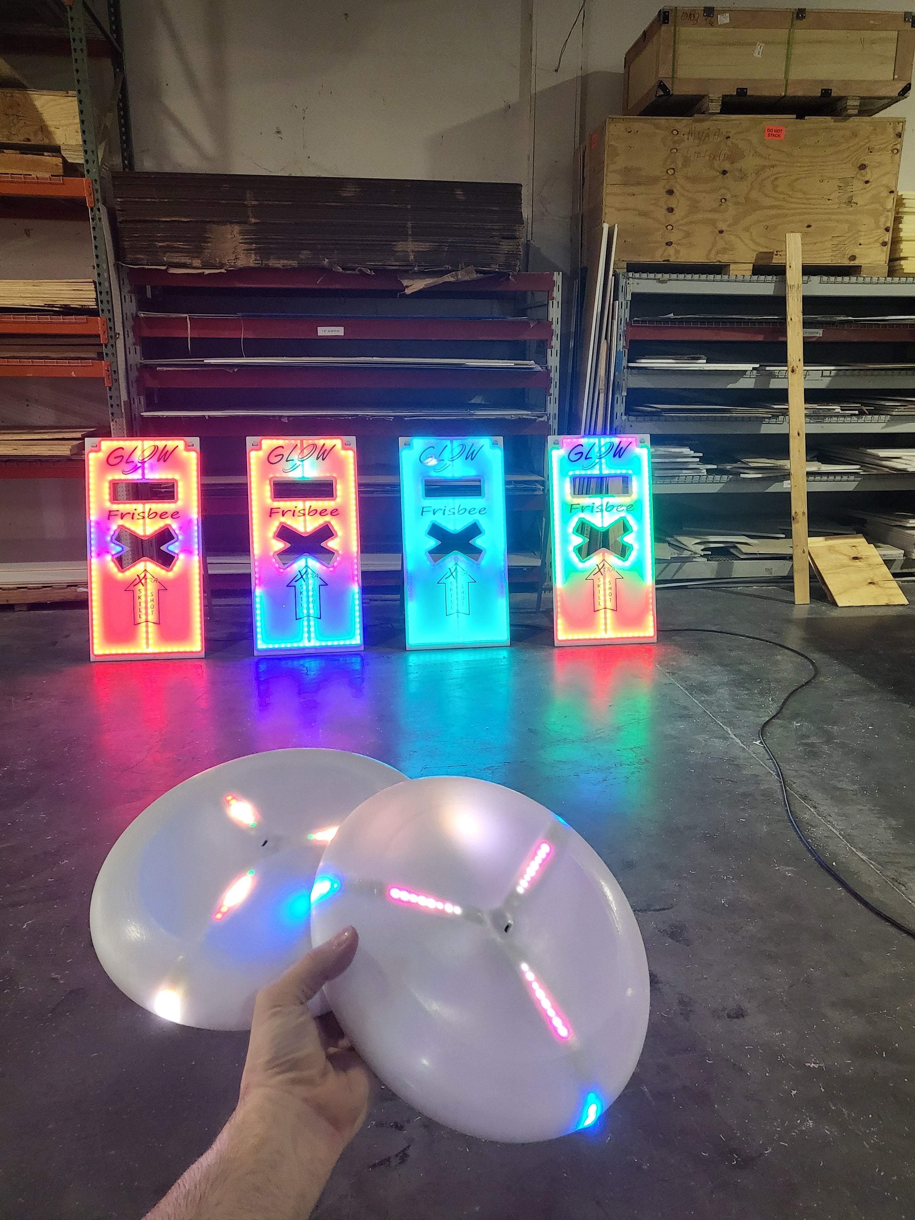 LED Glow Frisbee Challenge Target Game | Light-Up Night-Time Toss Game