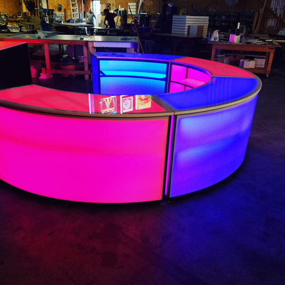 Light-Up Serpentine Cocktail Bar | LED Curved Portable Bars