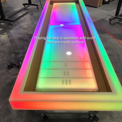 LED Light-Up Shuffleboard Table | Collapsible Model for Event Planners and Party Rentals