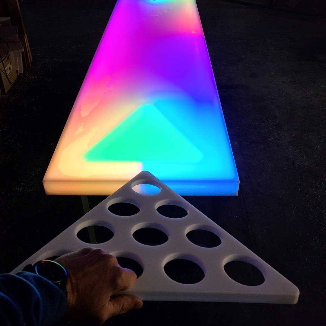 LED Beer Pong Table Glow Rainbow Rack Standard Size Party