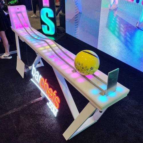 LED Bowling Ball Runner Skill Game Party Event Fun Challenge Pink Blue Yellow