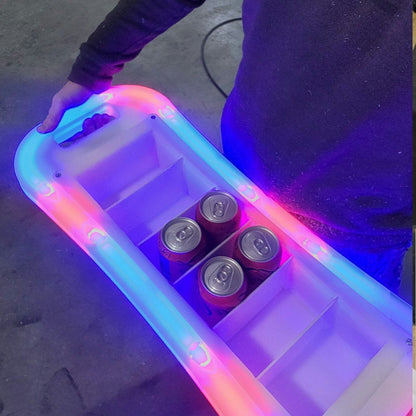 LED RGB Color Light Up Glow Shot Serving Tray Fun Party Alcohol Shooters Liquor Drink Drinking Rainbow Novelty Serving Bar Restaurant Event Night Club Nightlife