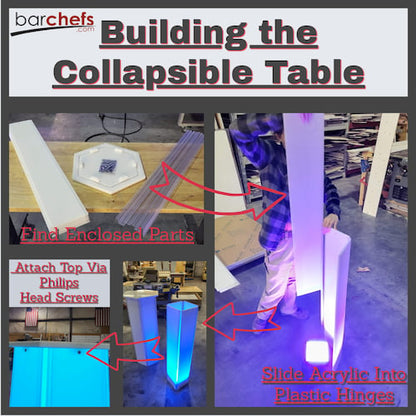 LED Collapsible Foldable Trade Show Table Portable Hexagon Small Business Display Convention VividLite©  Instructions Steps