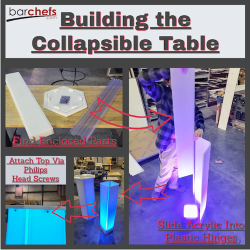 LED Collapsible Foldable Trade Show Table Portable Hexagon Small Business Display Convention VividLite©  Instructions Steps