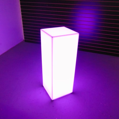 LED Light Up Column Table Support Colorful Furniture Sturdy Custom Heavy Duty Purple