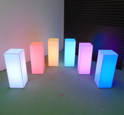 LED Light Up Column Table Support Colorful Furniture Sturdy Custom Heavy Duty Rainbow