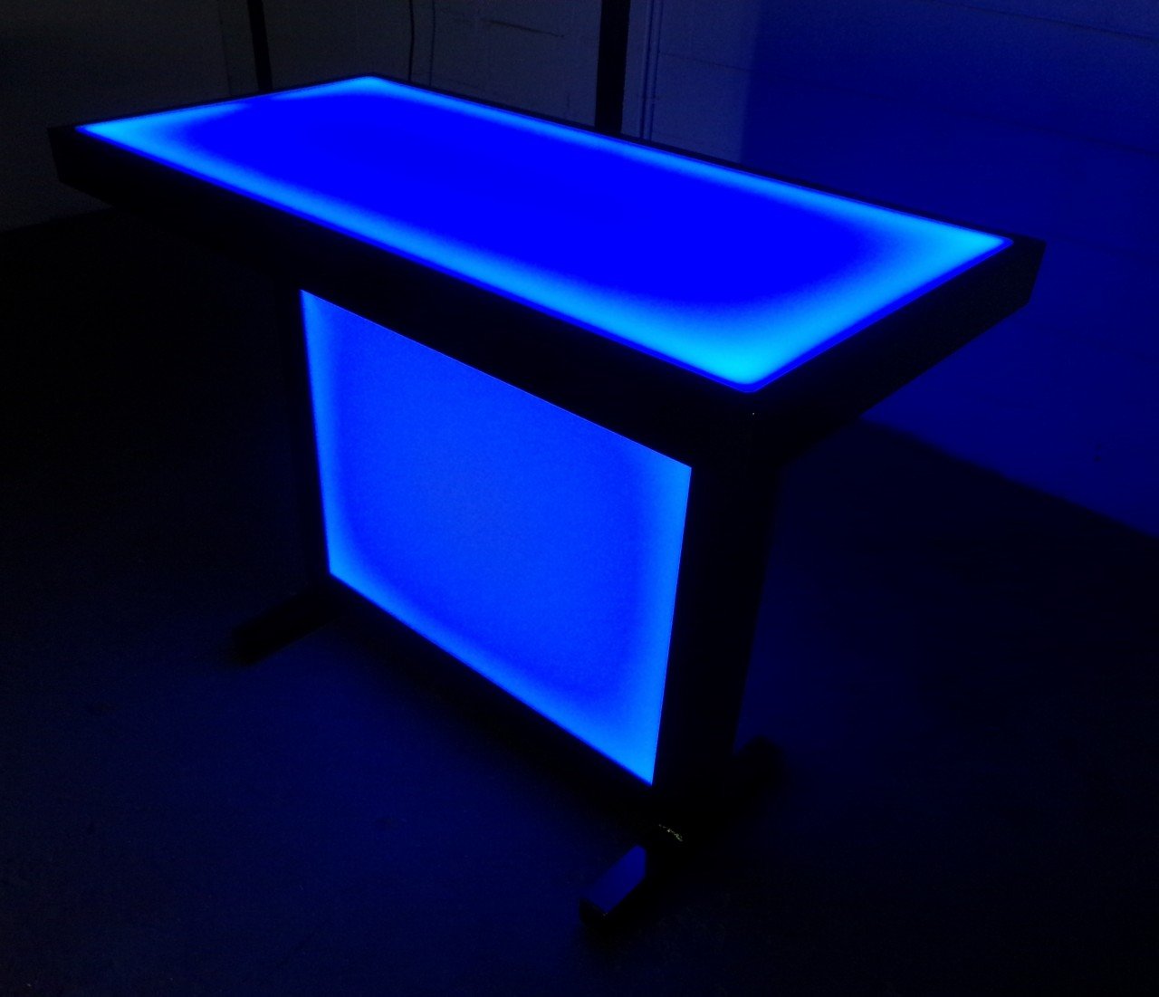 LED Counter Height Counter-Height Table Glow Light Cool Living Room Furniture Bar-Height Bar Height Home Furniture Party Deep Blue