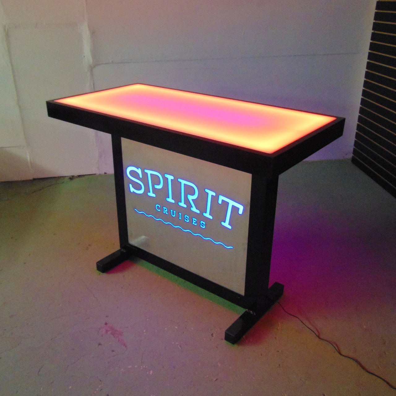 LED Counter Height Counter-Height Table Glow Light Cool Living Room Furniture Bar-Height Bar Height Home Furniture Party Orange Pink Sign Logo Customizable Custom Business Signage Personizable Spirit Cruises