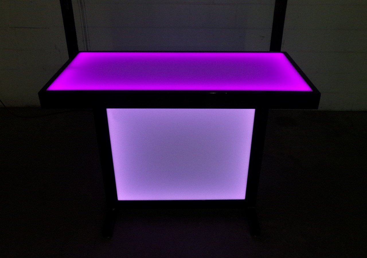 LED Counter Height Counter-Height Table Glow Light Cool Living Room Furniture Bar-Height Bar Height Home Furniture Party Purple Pink Dark Night