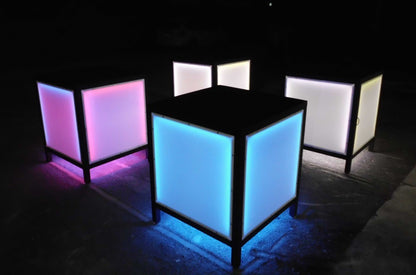 LED RGB Glow Light Up Stage Table Section Modular Performer Performance Fun Night Club Nightlife Party Blue Pink White