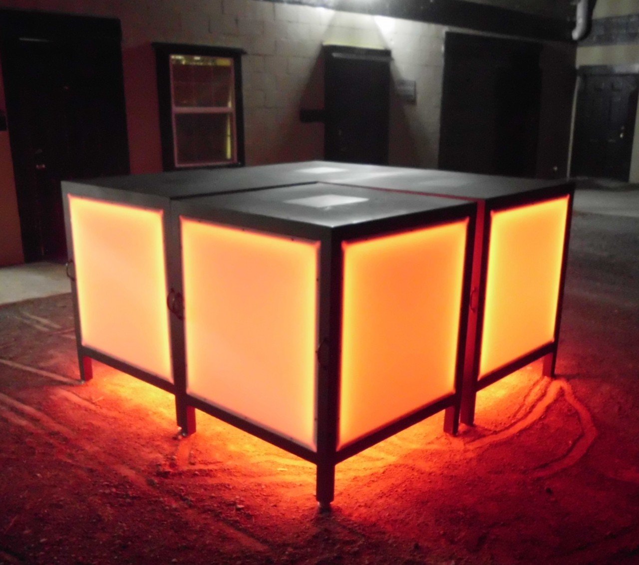 LED RGB Glow Light Up Stage Table Section Modular Performer Performance Fun Night Club Nightlife Party Orange